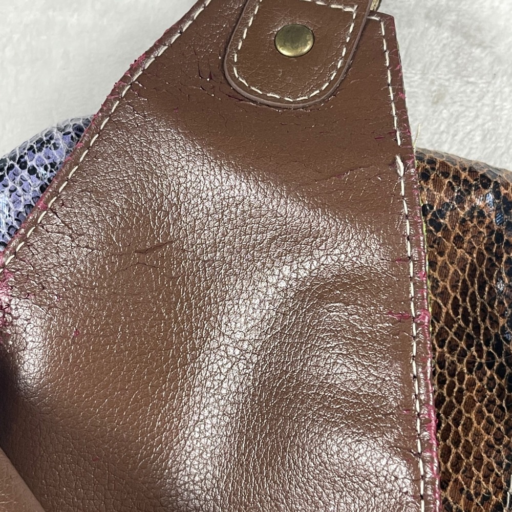 Mudd Vintage Y2K Multicolor Snakeskin Patchwork Hobo Shoulder Bag READ - Picture 5 of 9